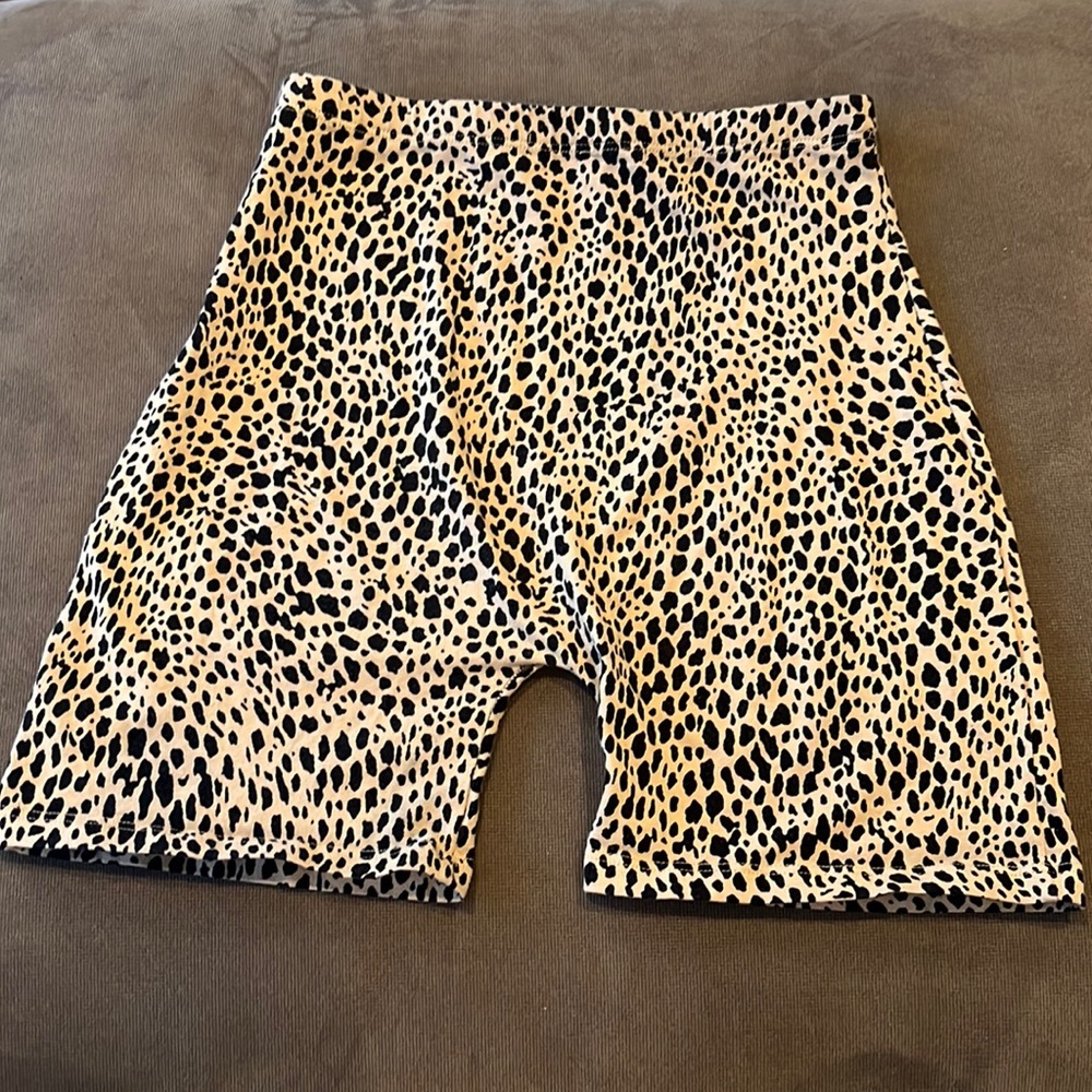 Cheetah print biker shorts